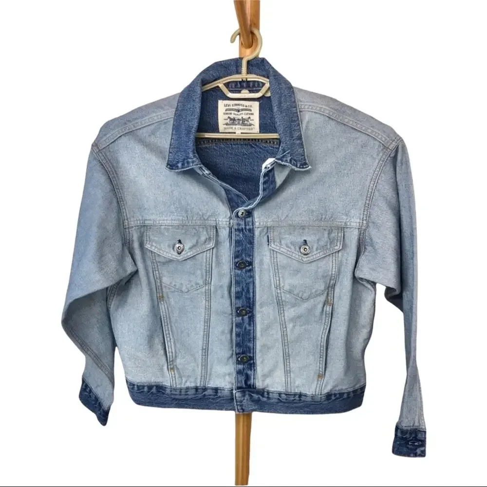Levi's NWT Denim Trucker Jacket Crafted Oversized Inside Out XS/S